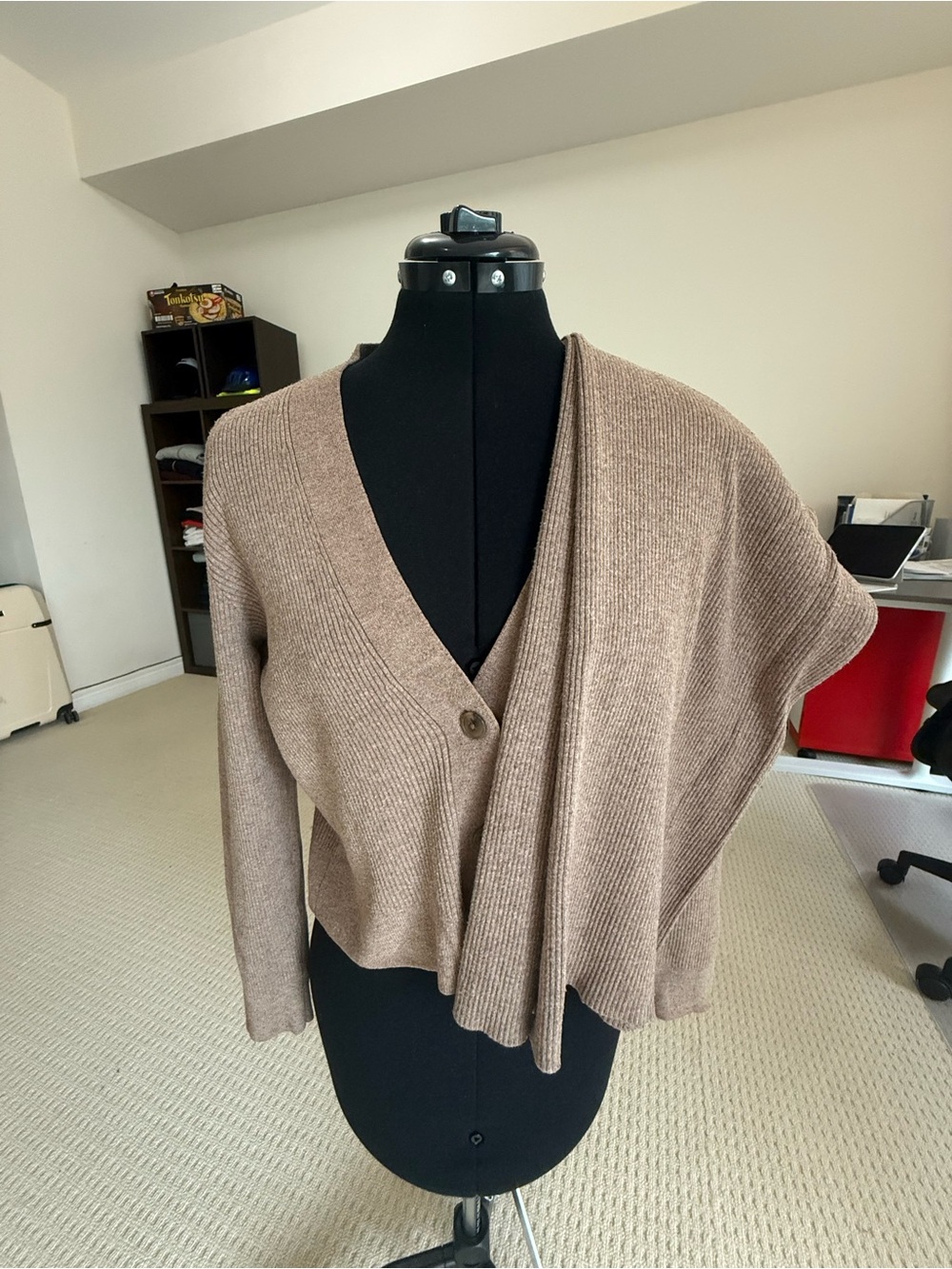 Uniqlo Ribbed V-Neck Cardigan & Pants Lounge Set Mismatched Sizes As-Is